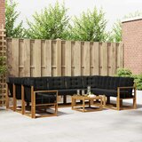  Set vanjskih sofa s jastukom 10 pcs Prirodna i crna | Eponuda.com