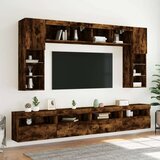vidaXL 8-dijelni set zidnih TV ormarića LED boja dimljenog hrasta | shoptok.hr