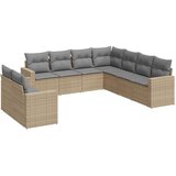 9-dijelni set vrtnih sofa s jastucima bež od poliratana | shoptok.hr