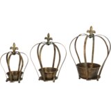 Esschert Design 3-delni set Aged Metal cvetličnih loncem v obliki krone - 1 set. Cene
