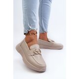 S. BARSKI Women's Leather Platform Moccasins Beige S.Barski LR490 | Shoptok.si