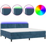 The Living Store Box spring postelja z vzmetnico LED temno modra 200x200cm žamet - Box Spring Postelja, (21493470) | Shoptok.si
