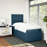 Box spring krevet s madracem tamnoplavi 90x190 cm baršunasti | shoptok.hr