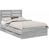  Krevetna konstrukcija Siva Sonoma 120 x 190 cm Inženjersko Drvo 196 x 123 x 100 cm | Shoptok.si