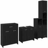  Set namještaja za kupaonicu 4 kom. Crni hrast | shoptok.hr