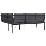  Set vrtnih sofa s jastucima crni od čelika i tekstilena | shoptok.hr