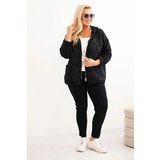 Kesi Włoski Women's Plus Size cotton zip-up sweatshirt black | shoptok.hr