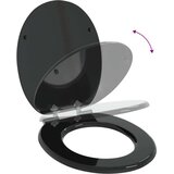  Toaletni pokrov s tiho zaporo 2 pcs Črna 44 x 38 cm MDF plošča, (5000208006) | Shoptok.si