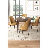 Hanah home Set Trpezarijski sto i 4 stolice, oker-smeđa | Eponuda.ba