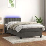  Box spring s madracem LED tamnosivi 90x190 cm baršun Cijene