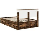  Krevetna konstrukcija s ladicama Dimljeni hrast 120 x 190 cm Smeđa 200 x 123 x 90 cm | shoptok.hr