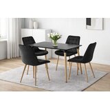  BERA stolica - crni baršun / noge od hrasta x 2 | shoptok.hr