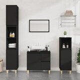 Maison Chic Kopalniška omarica - Kopalniški kabinet črna 65x33x60 cm inženirski les, (21794721) | Shoptok.si