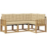 vidaXL Zunanja garnitura za sedenje z blazino 4 pcs Bela in bež, (5000281044) | Shoptok.si