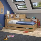 MID.YOU POSTELJA S PREDALOM 90 cm x 200 cm , bela, hrast artisan | Shoptok.si