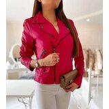 Gemre Dark Pink Faux Leather Biker Jacket Tricia | shoptok.hr
