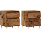 Maison Chic Dvo delni komplet Nočne omarice - Nočne mize starinski les 40x35x50 cm inženirski les, (21687577) Cene