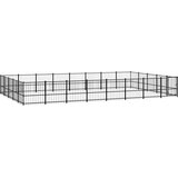  Zunanji pasji boks jeklo 37,64 m² - - črna - 121 - 776 x 485 x 100 cm - | Shoptok.si