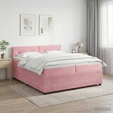  Boxspring krevet s madracem Ružičasta 200 x 200 cm Baršun | shoptok.hr