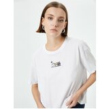 Koton Cat Embroidered T-Shirt Short Sleeve Crew Neck Cotton Standard Fit Cene