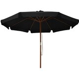  Vrtni suncobran s drvenom šipkom 330 cm crni | shoptok.hr