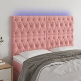  LED uzglavlje ružičasto 160x7x118/128 cm baršunasto | shoptok.hr