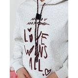 DStreet Bluza damska oversize z kapturem LOVEWILL szara | Shoptok.si