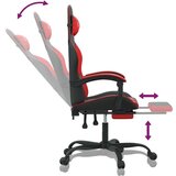 Okretna igraća stolica s osloncem crno-crvena od umjetne kože | shoptok.hr