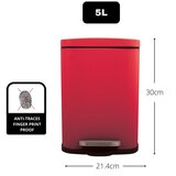Spirella Rdeč jeklen koš za smeti s pedalom 5 l Akira – | Shoptok.si