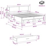  Okvir kreveta s pohranom s uzglavljem Siva Sonoma 200 x 200 cm | shoptok.hr