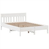 vidaXL Posteljni okvir brez vzmetnice bel 160x200 cm trdna borovina | Shoptok.si