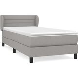  Box spring postelja z vzmetnico svetlo siva 80x200 cm blago, (20791214) | Shoptok.si