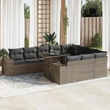 vidaXL 11-dijelni set vrtnih sofa od poliratana s jastucima sivi | shoptok.hr