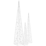  Set akrilnih ukrasnih LED stožaca plavi 60/90/120 cm | shoptok.hr