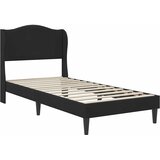  Krevetna konstrukcija s uzglavljem Crna 100 x 200 cm Baršun | shoptok.hr