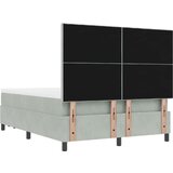  Postelja z vzmetnico in klopi svetlo siva 160x200 cm žamet | Shoptok.si