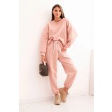 Kesi Włoski Women's set with a loose sweatshirt and pants with the word LOVE dark powder pink | ePonuda.com
