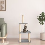 vidaXL Mačje drevo s praskalniki iz sisala svetlo sivo 111 cm | Shoptok.si
