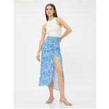 Koton Floral Midi Skirt with Slits Ecovero Viscose Cene
