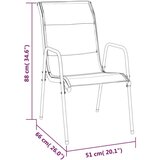  Vrtni stoli 2 kosa jeklo in tekstil črne barve, (20659088) | Shoptok.si