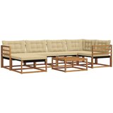  Set vanjskih sofa 19 pcs Prirodna i bež Čvrsto drvo akacije | shoptok.hr