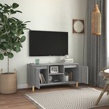TV ormarić s drvenim nogama boja sivog hrasta 103,5x35x50 cm | Eponuda.com