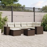 vidaXL 7-dijelni set vrtnih sofa od poliratana s jastucima smeđi | shoptok.hr