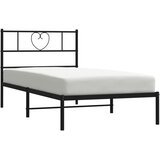  Metalni okvir za krevet s uzglavljem crni 75x190 cm | shoptok.hr