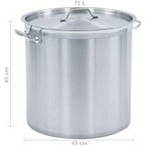vidaXL Kuhinjski lonac 71 L 45 x 45 cm od nehrđajućeg čelika | shoptok.hr