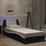 Furnova Posteljni okvir z LED lučkami črn in bel 80x200 cm umetno usnje, (21934465) Cene