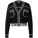 Karl Lagerfeld Kardigan crna / bijela