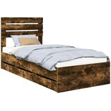  Krevetna konstrukcija s ladicama Dimljeni hrast 75 x 190 cm Smeđa 196 x 78 x 100 cm | Shoptok.si