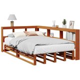  Knjižna postelja brez vzmetnice vošč. rjava 120x190 cm borovina, (21791339) | Shoptok.si