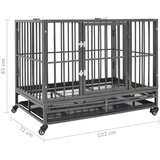  Kavez za pse s kotačima čelični 102 x 72 x 85 cm | shoptok.hr